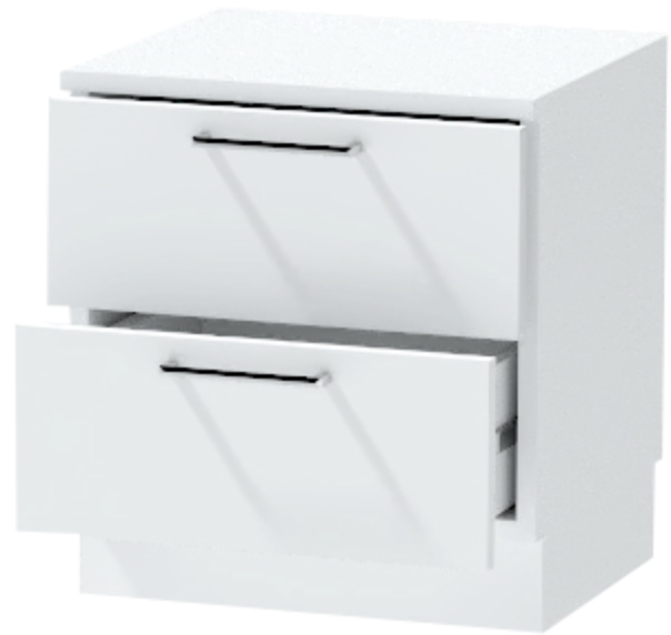 Тумба-6 прикроватная напольная "Иннэс-7", Белый/Белый глянец