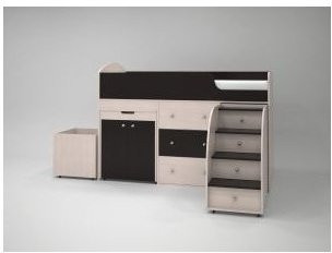 Кровать-чердак Малыш 70х160 (дуб / венге)