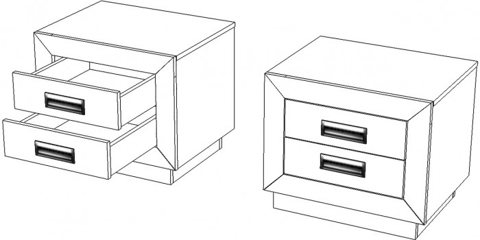 Прикроватная тумба "Эстель" - Сосна шале/Бетон спаркс