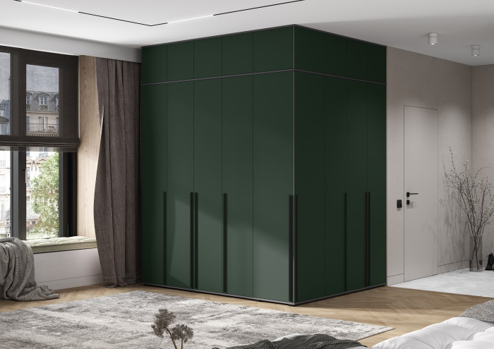 Норд Композиция Шкафов (прямые + угловые), Графит/Изумрудный
