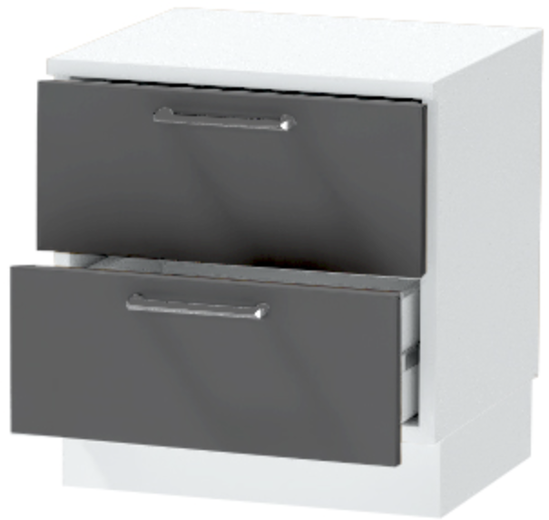Тумба-6 прикроватная напольная "Иннэс-7", Белый/Графит
