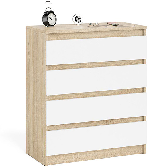Мори Комод МК800.4, цвет дуб сонома/белый, ШхГхВ 80,4х41х94 см.