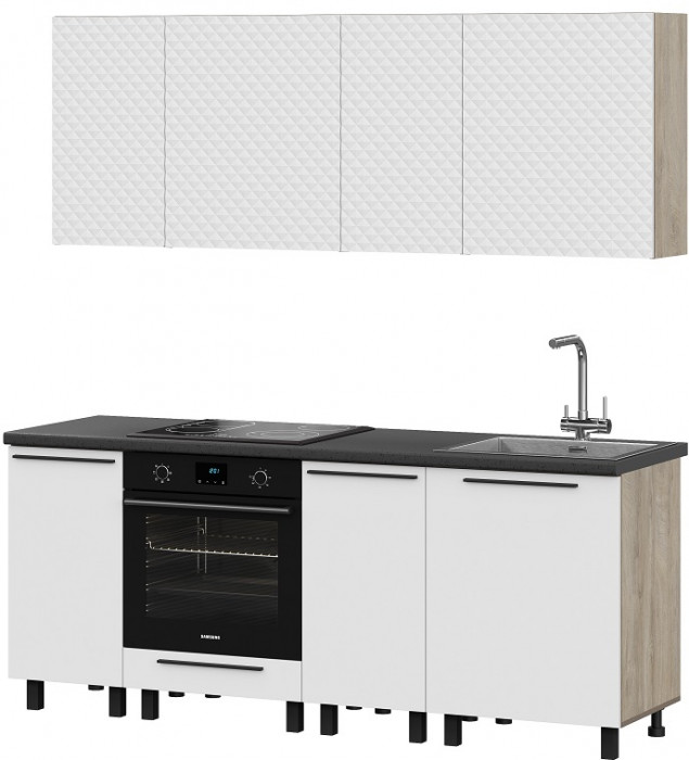 Кухня Этна 2.0 м. Комплект 4, софт вайт гиза