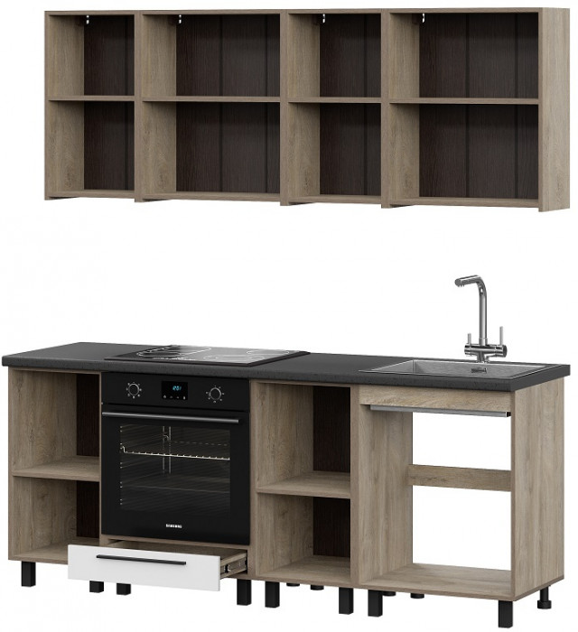 Кухня Этна 2.0 м. Комплект 4, софт вайт гиза