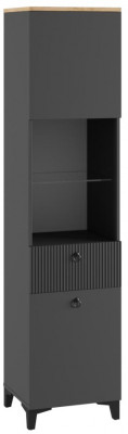 Шкаф со стеклом Ника 400, Эйхория, Графит