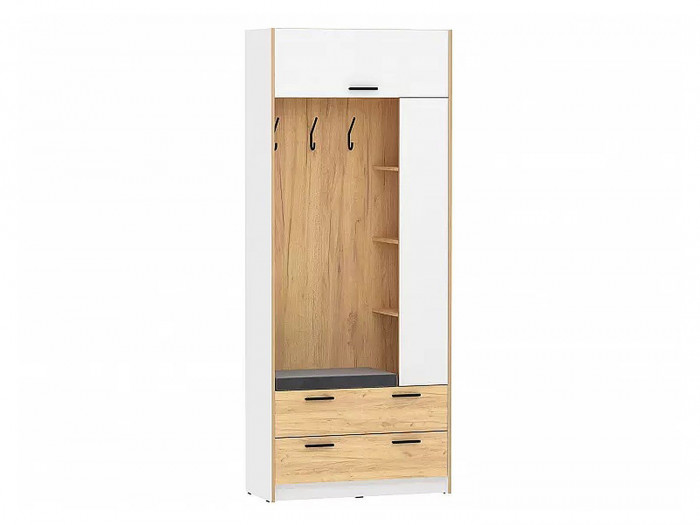 НМ 014.64 Шкаф комбинированный Оттавия Белый/Дуб золотой