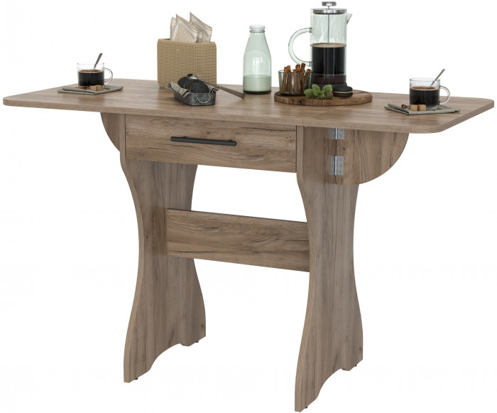 Стол обеденный раскладной с ящиком 6-02.120ТМдкт, дуб крафт табачный