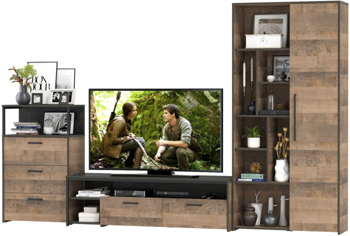 Трувор Гостиная 080, дуб гранж песочный/интра