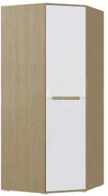 Ким Шкаф угловой (Сонома / Белый глянец)