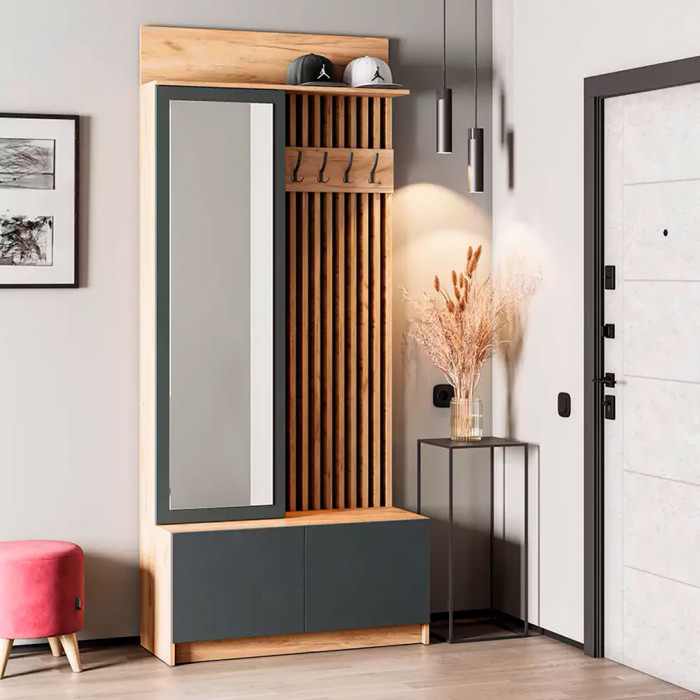 мс для прихожей Стоуби ВШ-1000 дуб крафт золотой/серый графит