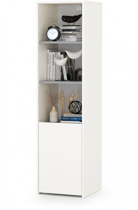 Торонто Компоновка № 22, цвет белый шагрень/стальной серый, ШхГхВ 314х84,4х149,7 см., сп. м. 800х1900 мм., б/м, основание есть, универсальная сборка