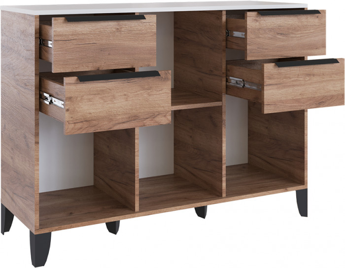 Малави Модульная Гостиная, композиция 2, Дуб крафт табачный/Белый глянец