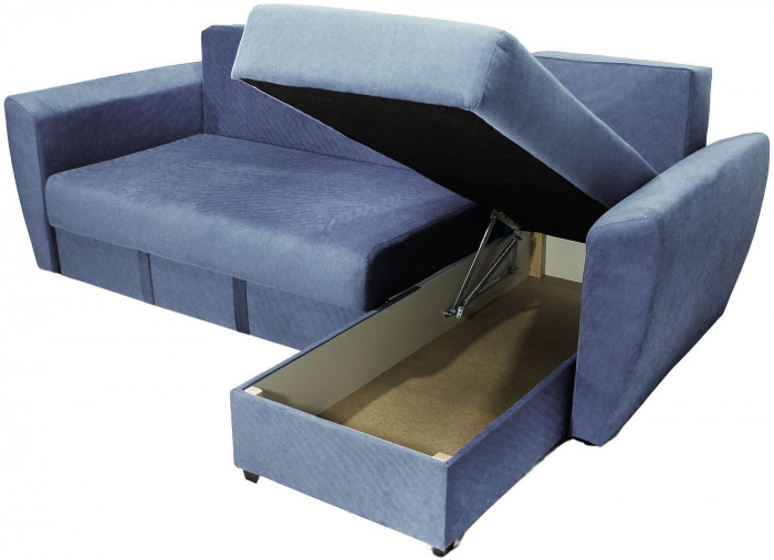 Диван-кровать угловой Амстердам Люкс, 160х200, еврокнижка, велюр, серый