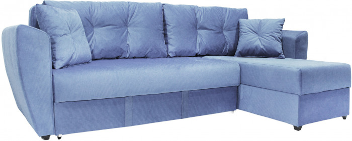 Диван-кровать угловой Амстердам Люкс, 160х200, еврокнижка, велюр, серый