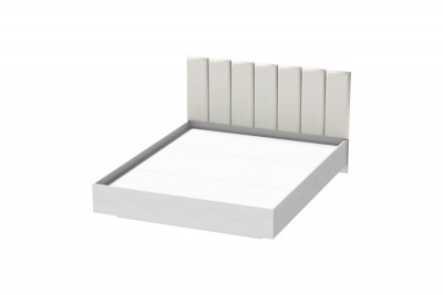 Кровать 1,4 арт.031-М1 (Полосы) - Ясень Анкор Светлый/Sontex Milk (ЛН)