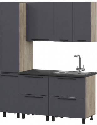 Кухня Этна 1.7 м. Комплект 1, софт графит