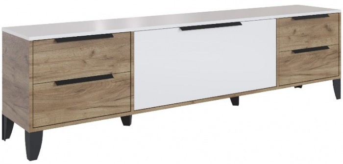 Малави Модульная Гостиная, композиция 3, Дуб крафт табачный/Белый глянец