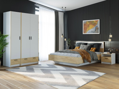 Спальня Оттавия 3 Белый / Дуб золотой