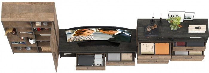 Трувор Гостиная 104, дуб гранж песочный/интра