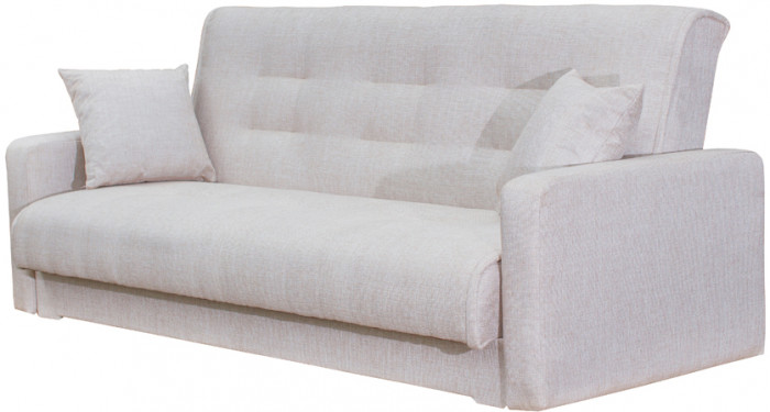 Раскладной диван-кровать, прямой, книжка, цвет бежевый, рогожка, Лондон 140х190