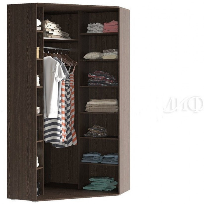 Ким Шкаф угловой универсальный (Дуб Сонома, Белый глянец)