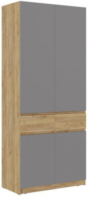 Шкаф Бостон ЛДСП ШК-001 (Серый Шифер, Дуб Крафт Золотой)