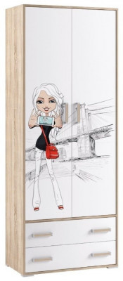 Бланка Шкаф двухстворчатый с фотопечатью