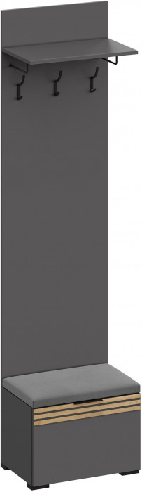 Модульная Прихожая Нао, набор №4, Графит/Графит, Дуб вотан, Simple 27