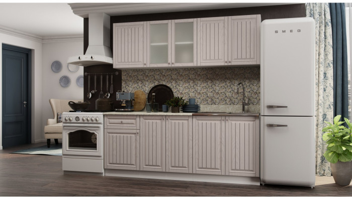 Кухня МДФ Хозяюшка 2000 (Трюфель, Белый)