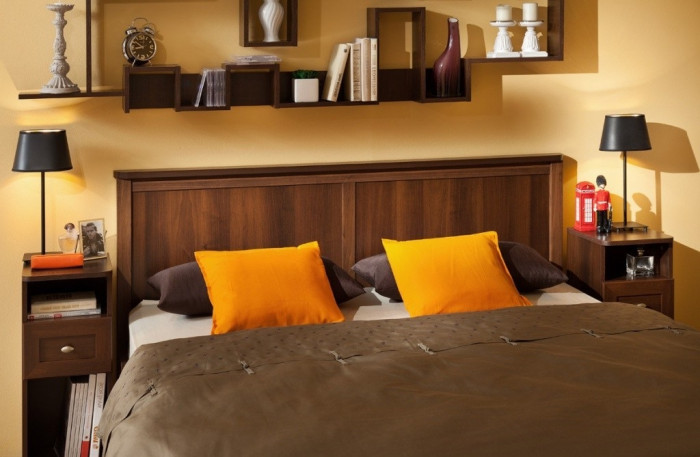 Кровать c ортопедическим основанием (металл) Sherlock 41 180х200, орех