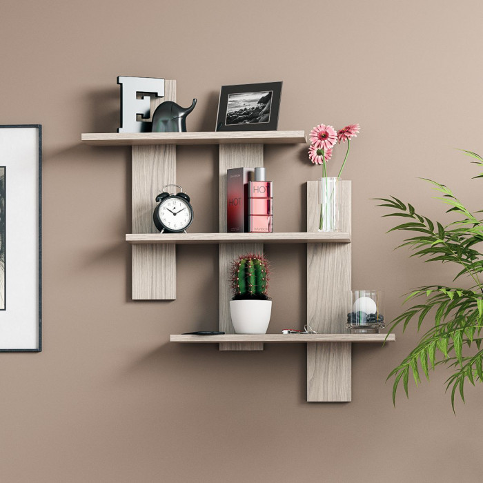 Полка СВК-5, цвет ясень шимо светлый, ШхГхВ 84х13,6х88 см.