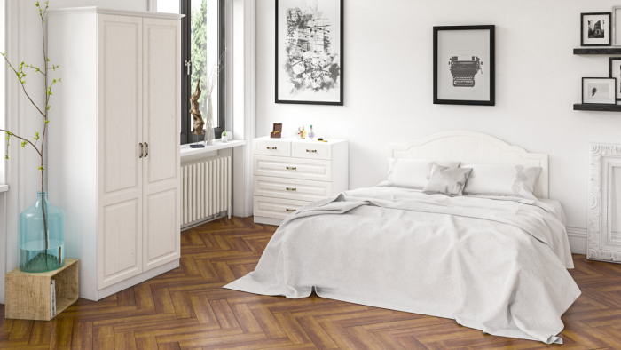 Ливерпуль Шкаф для одежды 13.134, ясень ваниль/белый