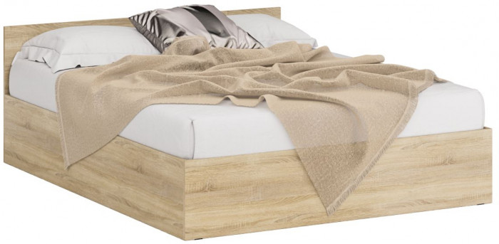Стандарт Кровать 1600, цвет дуб сонома, ШхГхВ 163,5х203,5х70 см., сп.м. 1600х2000 мм., без матраса, основание есть
