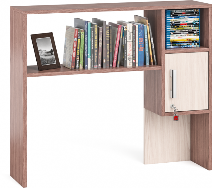 письменный стол с надстройкой С-МД-1-09Н, ясень шимо светлый/ясень шимо тёмный