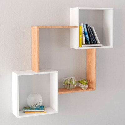 Полка навесная ПН-2 (1050*1050*180) гикори рокфорд/белый