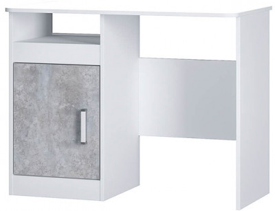 Стол письменный Паскаль, Белый, Цемент светлый