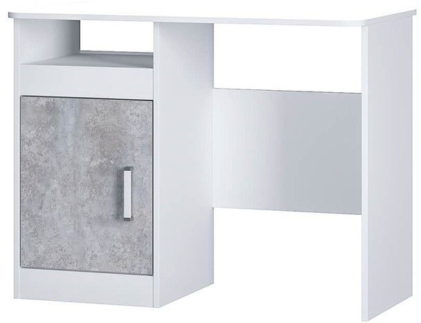 Стол письменный Паскаль, Белый, Цемент светлый