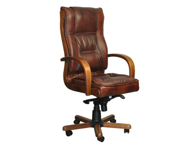 Кресло Лорд 1Д светлый орех/кожа 2012