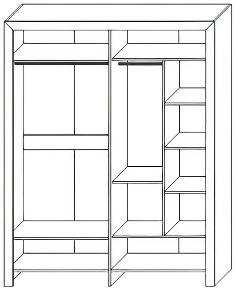 Шкаф четырехдверный "Эстель" - Дуб полярный/Сосна натуральная