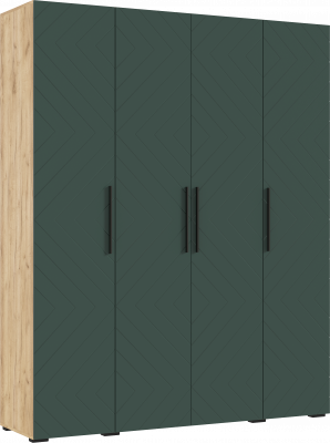 Флэш Шкаф 4-х ств. 1800 браш мени грин/дуб крафт