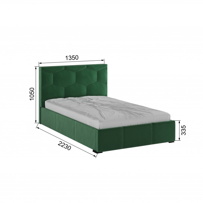 Манука Кровать интерьерная 120 изумруд, ПМ