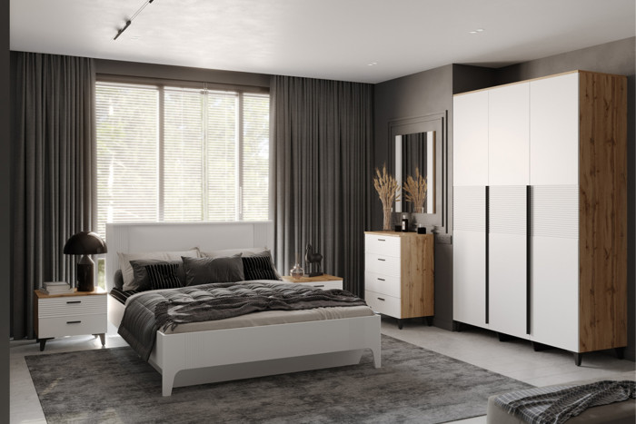 Шкаф 3-х дверный Белла, Дуб вотан, Тальк