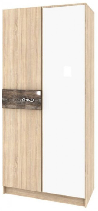 Мадлен Шкаф 2-хств. дуб сонома/МДФ дуб шале мореный