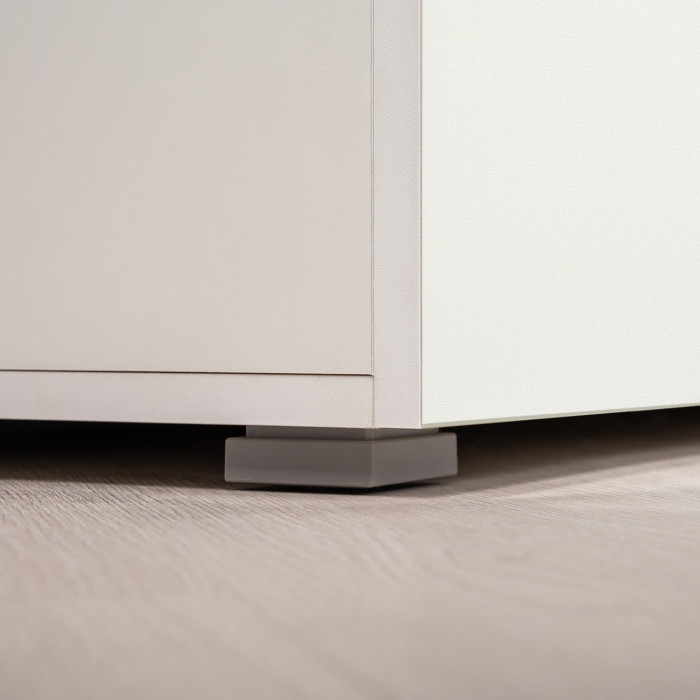 Октава 13.338 Шкаф для одежды + 13.228 Пенал, белый шагрень/дуб крафт золотой/фасады МДФ белый шагрень/зеркало