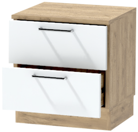 Тумба-6 прикроватная напольная "Иннэс-7", Крафт золотой/Белый