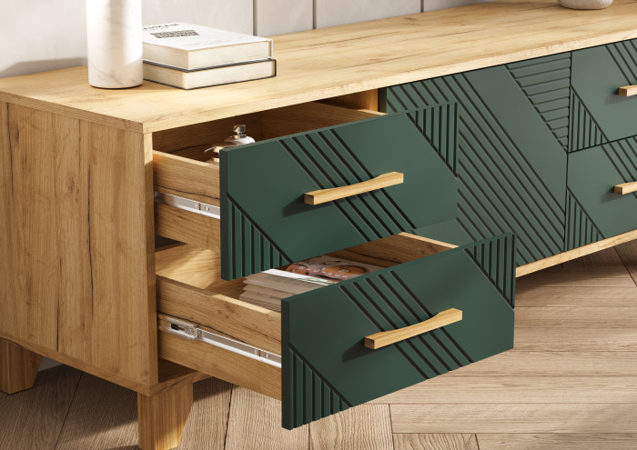 Ирис Тумба ТВ 1500, Браш Мени Грин/Дуб Крафт