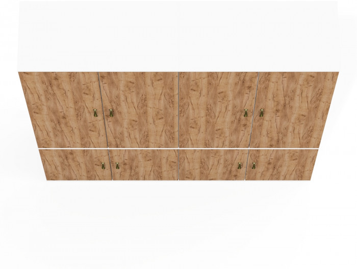 Лидер-8 Шкаф МД 20Б 2 шт., цвет белый шагрень/крафт золото, ШхГхВ 160х37,5х190 см., НЕ универсальная сборка