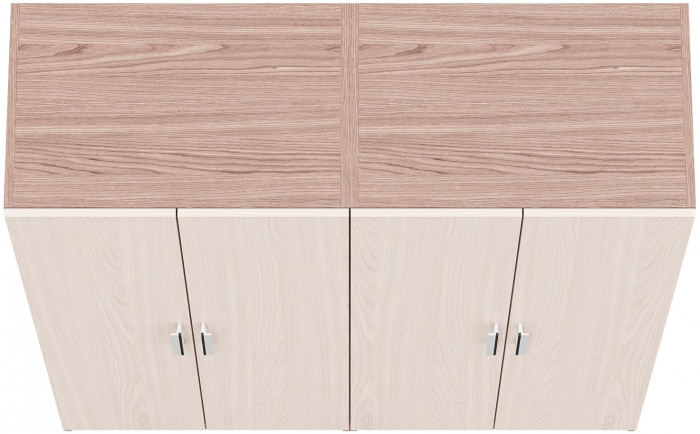 Два Шкафа С-МД-СК9Ш к компьютерному столу С-МД-СК9, цвет ясень шимо светлый/ясень шимо тёмный, ШхГхВ 140х45х160 см.