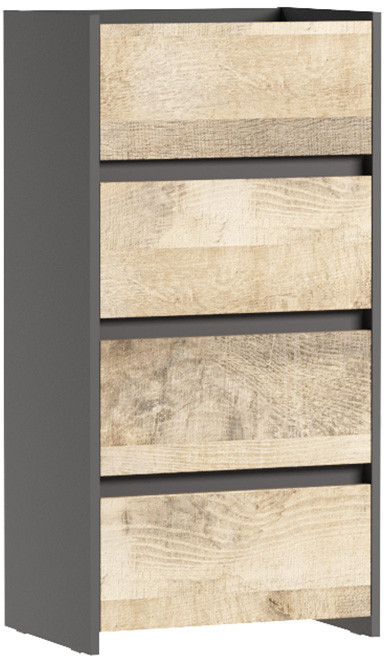 Тумба Денвер 4Я500, Графит, Дуб гранж песочный