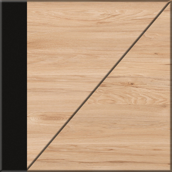 Брюс Стол письменный 12.157, цвет чёрный/Battle rock Santiago/столешница МДФ ель карпатская, ШхГхВ 130х62,6х75 см., универсальная сбока